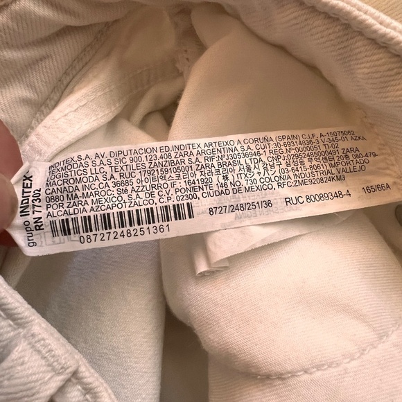 Zara High Rise Straight Leg Denim Off White Size 4 - Picture 6 of 6